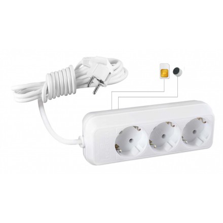Microfon Profesional, cu Cartela GSM (NanoSIm), Integrat in Prelungitor Clasic 220V Triplu - Activare Vocala [MI3]